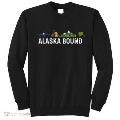 Alaska Bound Airplane Luggage And Mountains Sweatshirt