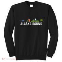 Alaska Bound Airplane Luggage And Mountains Sweatshirt thumb 0