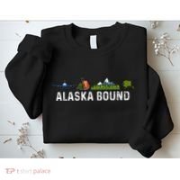 Alaska Bound Airplane Luggage And Mountains Sweatshirt thumb 2