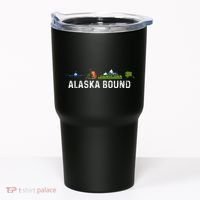 Alaska Bound Airplane Luggage And Mountains Tumbler thumb 0