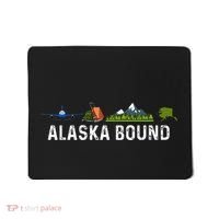 Alaska Bound Airplane Luggage And Mountains Mousepad thumb 0