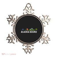 Alaska Bound Airplane Luggage And Mountains Ornament thumb 0