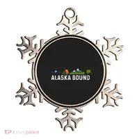 Alaska Bound Airplane Luggage And Mountains Ornament thumb 0