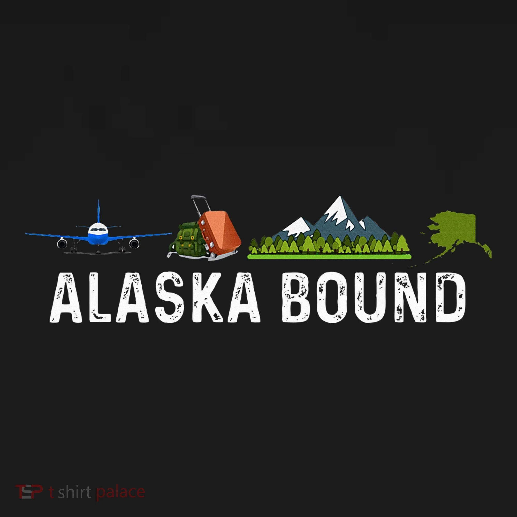 Alaska Bound Airplane Luggage And Mountains Ornament