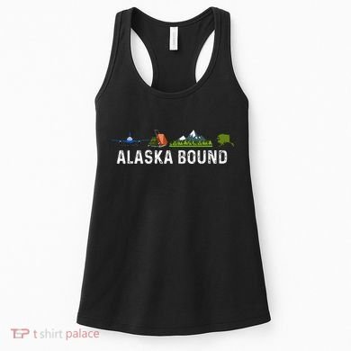 Alaska Bound Airplane Luggage And Mountains Women's Tank Top