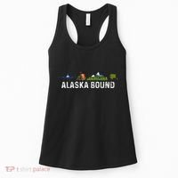 Alaska Bound Airplane Luggage And Mountains Women's Tank Top thumb 0