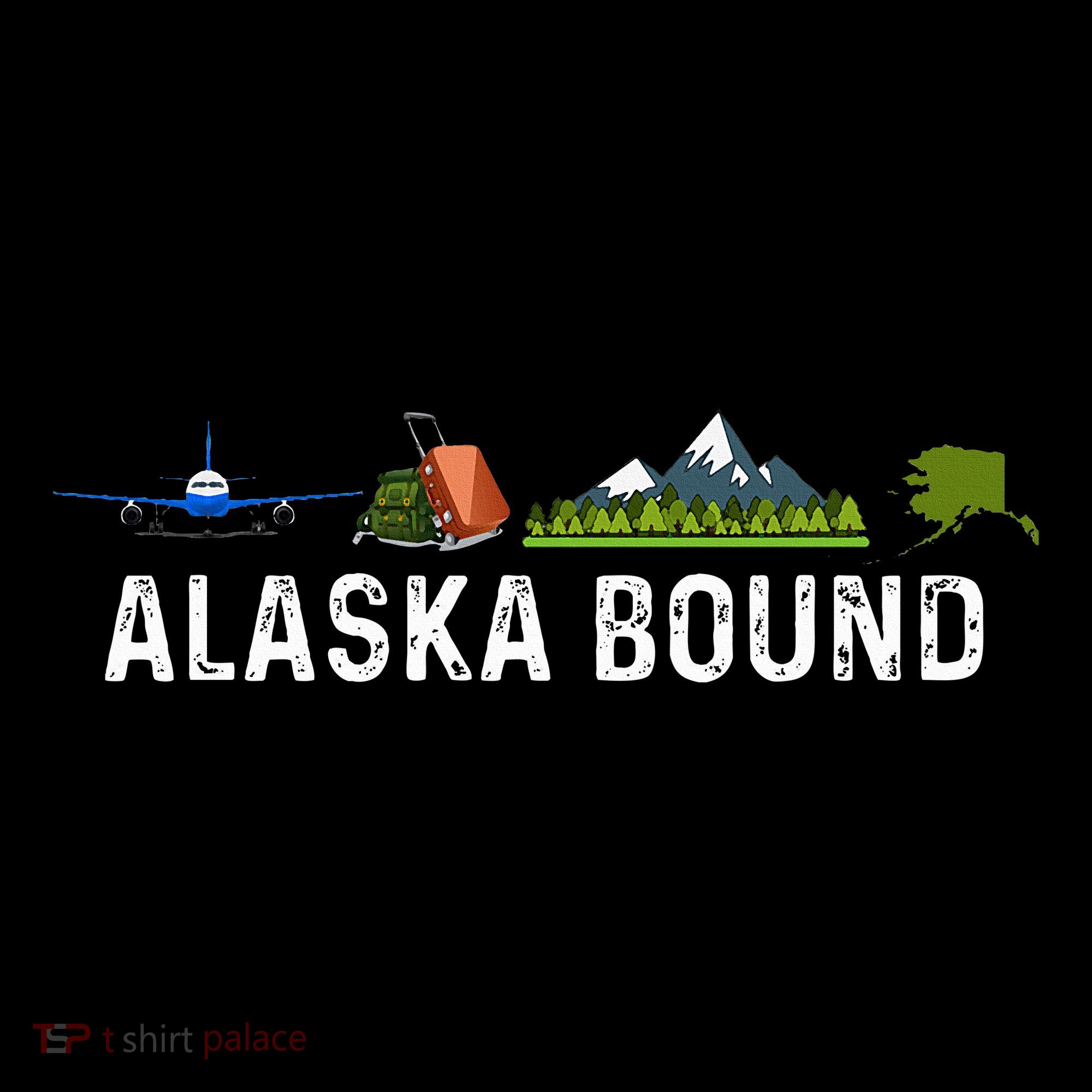 Alaska Bound Airplane Luggage And Mountains Baby Bodysuit