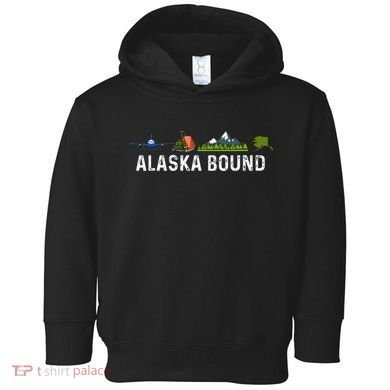Alaska Bound Airplane Luggage And Mountains Toddler Hoodie