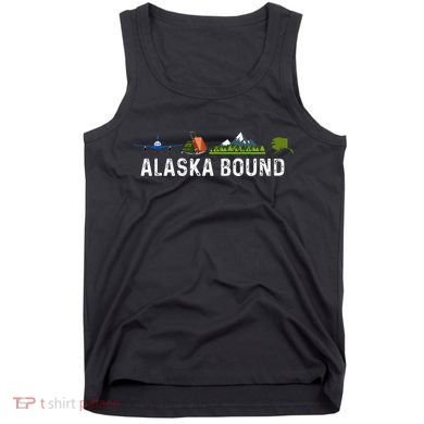 Alaska Bound Airplane Luggage And Mountains Tank Top
