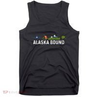 Alaska Bound Airplane Luggage And Mountains Tank Top thumb 0
