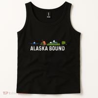 Alaska Bound Airplane Luggage And Mountains Tank Top thumb 2