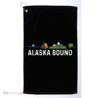 Alaska Bound Airplane Luggage And Mountains Golf Towel