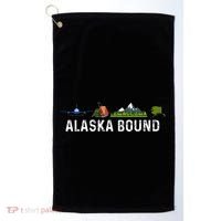 Alaska Bound Airplane Luggage And Mountains Golf Towel thumb 0