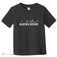Alaska Bound Airplane Luggage And Mountains Toddler T-Shirt thumb 0