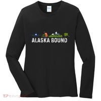 Alaska Bound Airplane Luggage And Mountains Women's Long Sleeve Shirt thumb 0