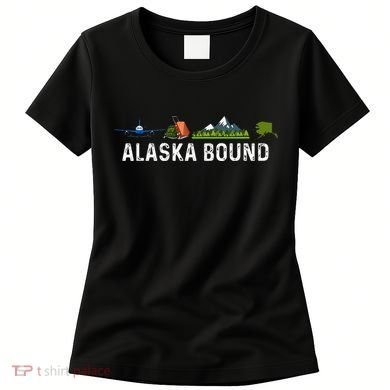 Alaska Bound Airplane Luggage And Mountains Women's T-Shirt