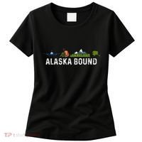 Alaska Bound Airplane Luggage And Mountains Women's T-Shirt thumb 0