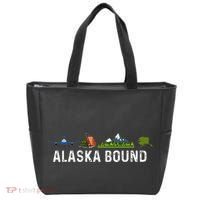 Alaska Bound Airplane Luggage And Mountains Tote Bag thumb 0