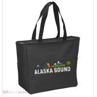 Alaska Bound Airplane Luggage And Mountains Tote Bag thumb 2