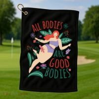 All Bodies Are Good Bodies Golf Towel thumb 1