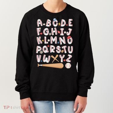Alphabet Baseball Abcs Letters Teacher Women's Sweatshirt