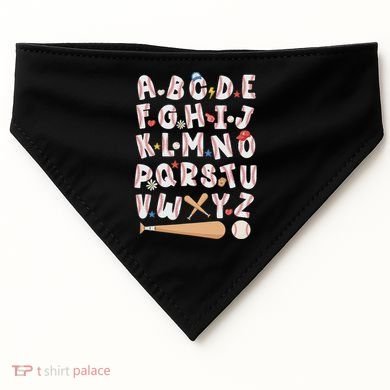 Alphabet Baseball Abcs Letters Teacher USA-Made Doggie Bandana