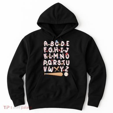 Alphabet Baseball Abcs Letters Teacher Hoodie
