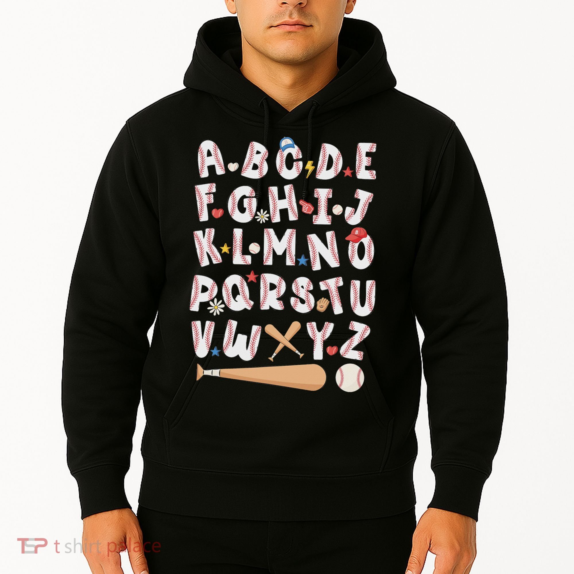 Alphabet Baseball Abcs Letters Teacher Hoodie