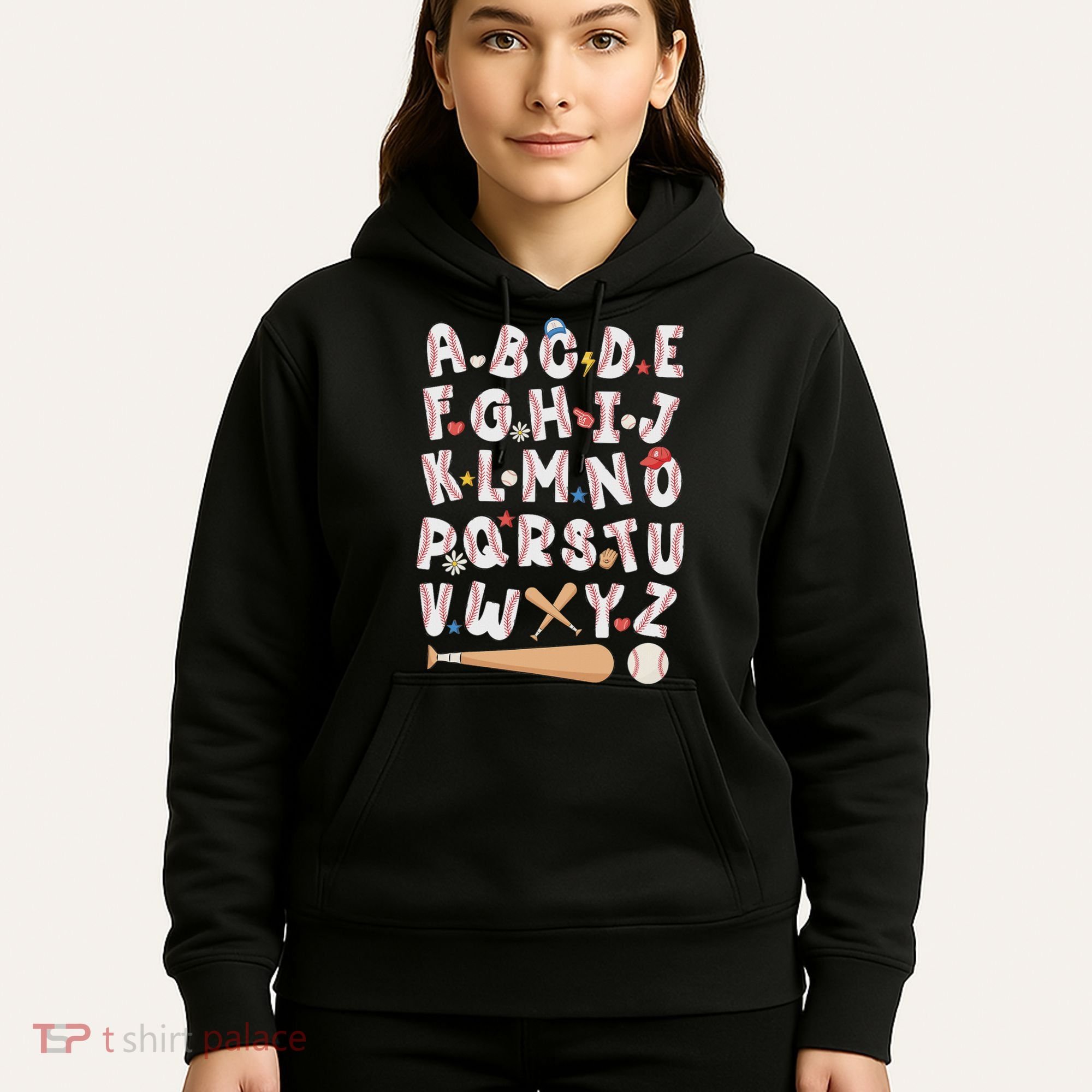 Alphabet Baseball Abcs Letters Teacher Hoodie