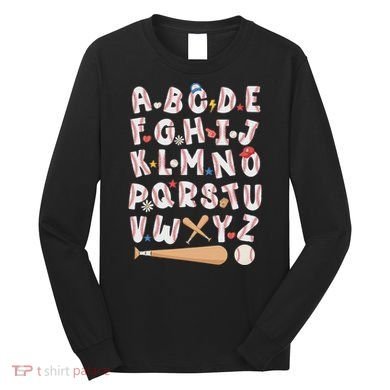 Alphabet Baseball Abcs Letters Teacher Long Sleeve Shirt