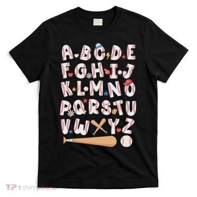 Alphabet Baseball Abcs Letters Teacher T-Shirt