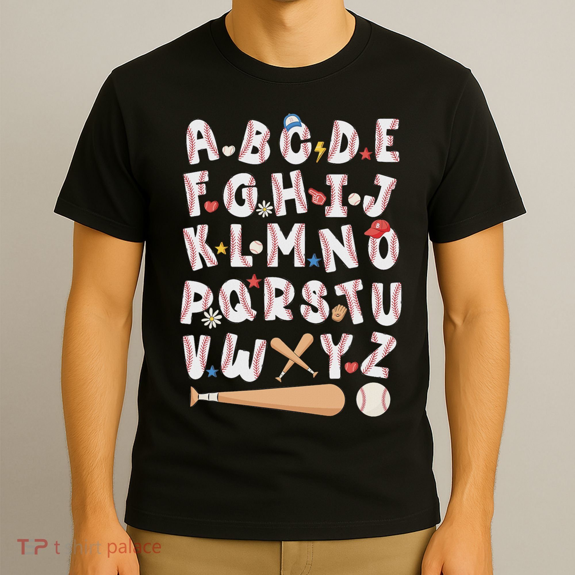 Alphabet Baseball Abcs Letters Teacher T-Shirt