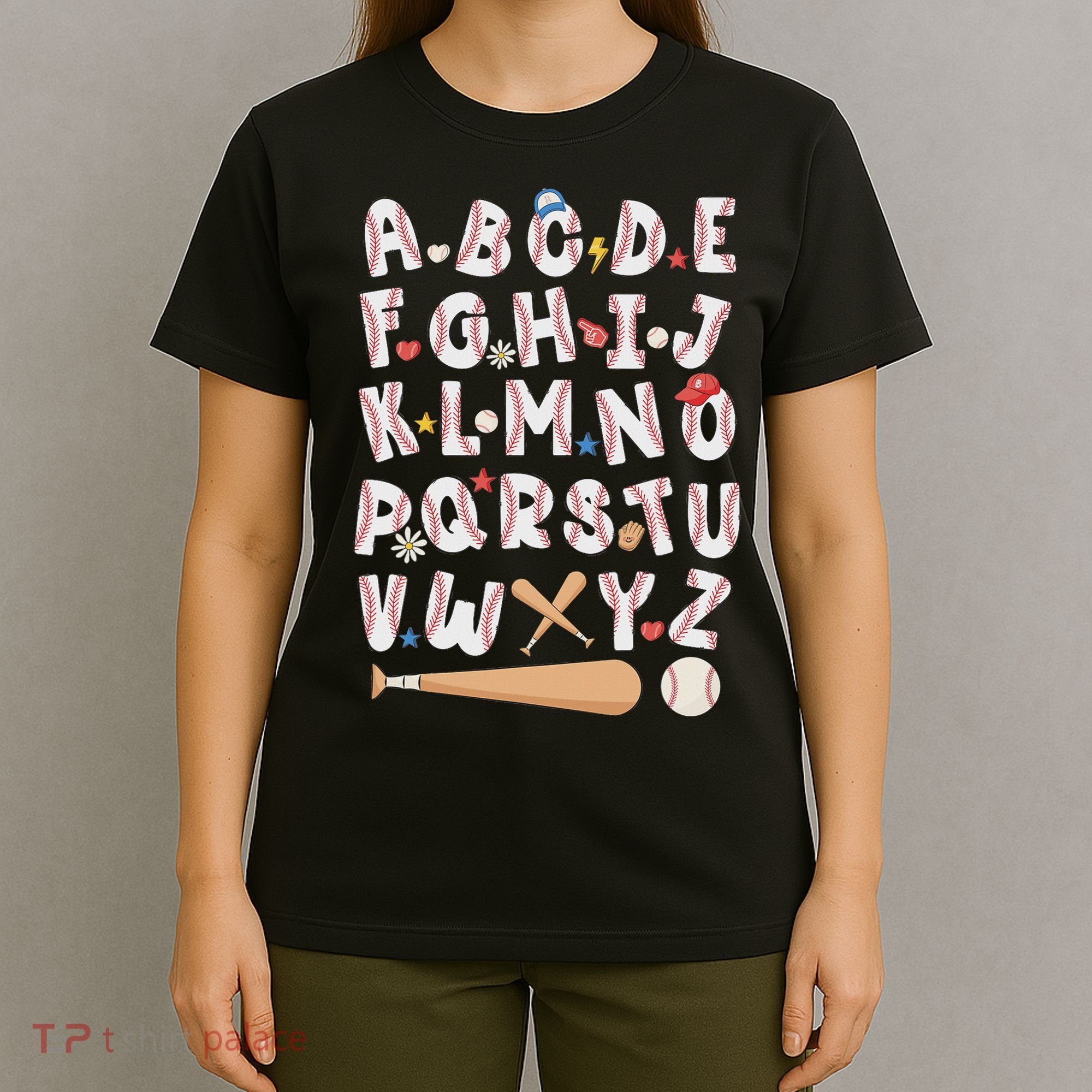 Alphabet Baseball Abcs Letters Teacher T-Shirt