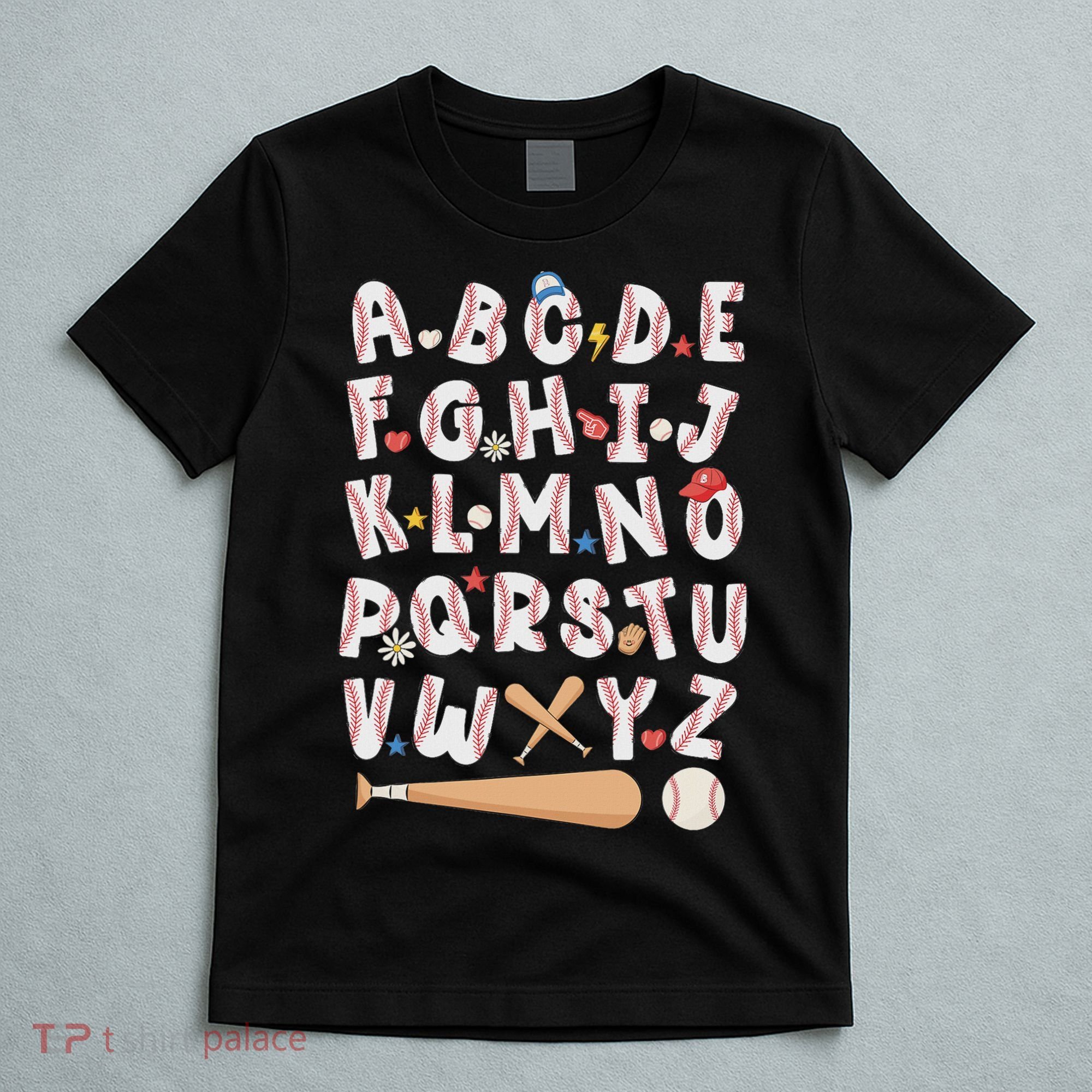 Alphabet Baseball Abcs Letters Teacher T-Shirt