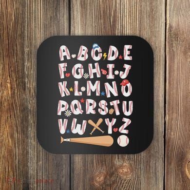 Alphabet Baseball Abcs Letters Teacher Coaster