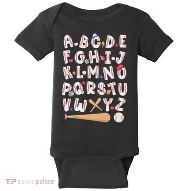 Alphabet Baseball Abcs Letters Teacher Baby Bodysuit