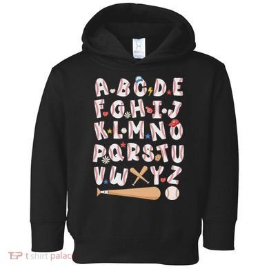 Alphabet Baseball Abcs Letters Teacher Toddler Hoodie