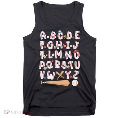 Alphabet Baseball Abcs Letters Teacher Tank Top