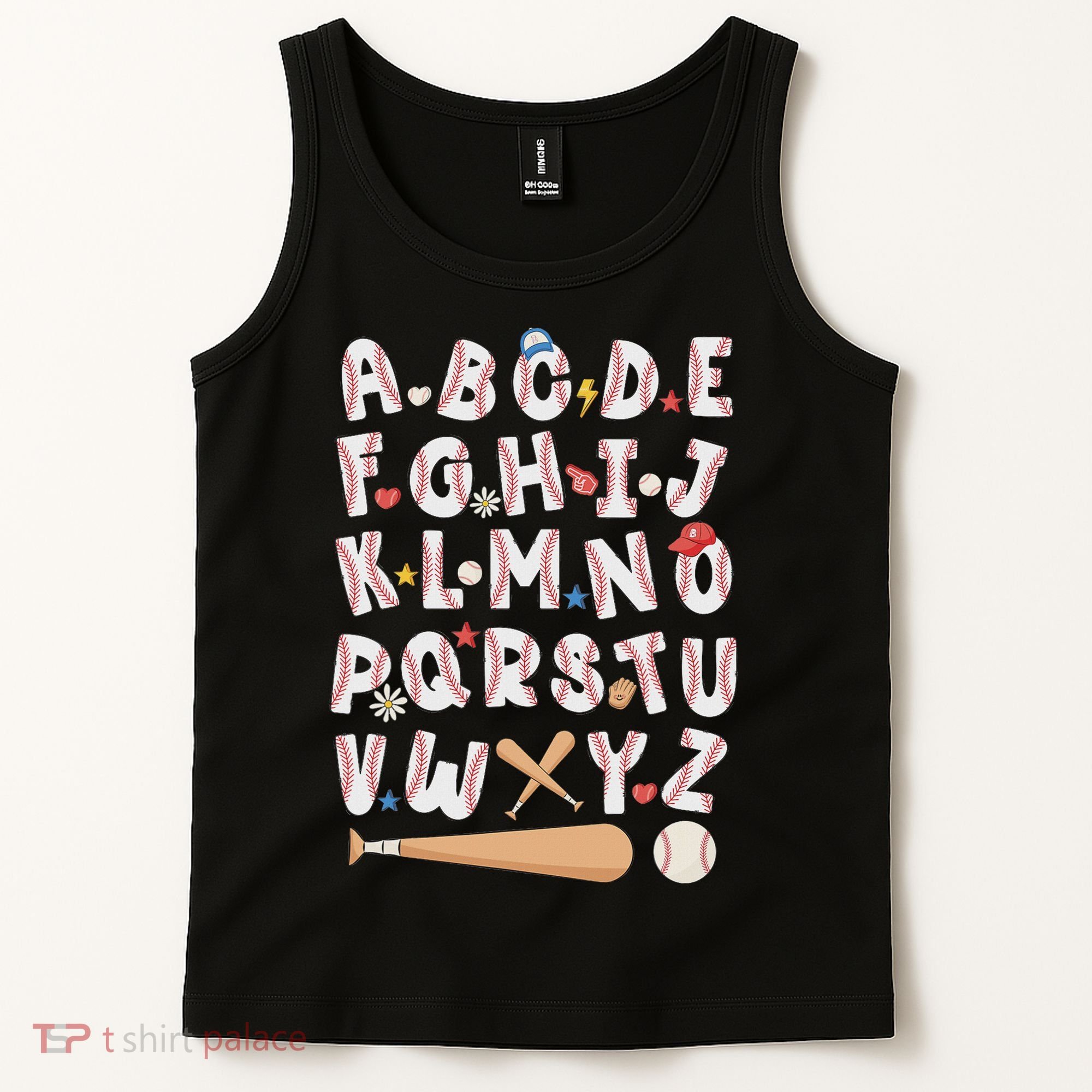Alphabet Baseball Abcs Letters Teacher Tank Top
