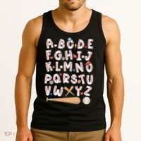 Alphabet Baseball Abcs Letters Teacher Tank Top thumb 3