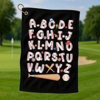 Alphabet Baseball Abcs Letters Teacher Golf Towel thumb 1