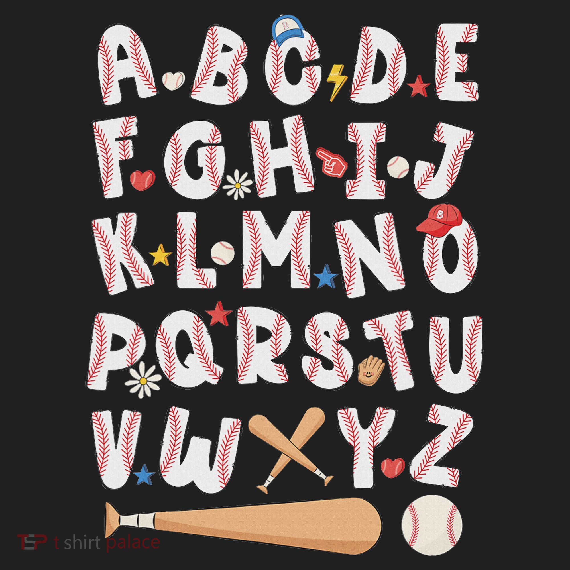 Alphabet Baseball Abcs Letters Teacher Golf Towel