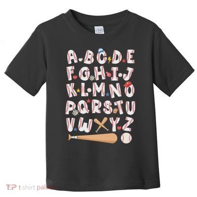 Alphabet Baseball Abcs Letters Teacher Toddler T-Shirt