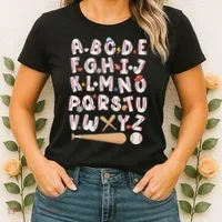 Alphabet Baseball Abcs Letters Teacher Women's T-Shirt thumb 2