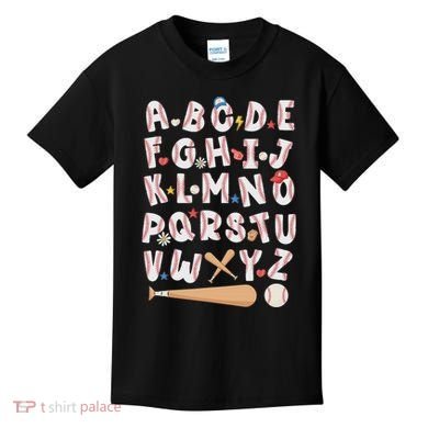 Alphabet Baseball Abcs Letters Teacher Kids T-Shirt