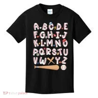 Alphabet Baseball Abcs Letters Teacher Kids T-Shirt thumb 0