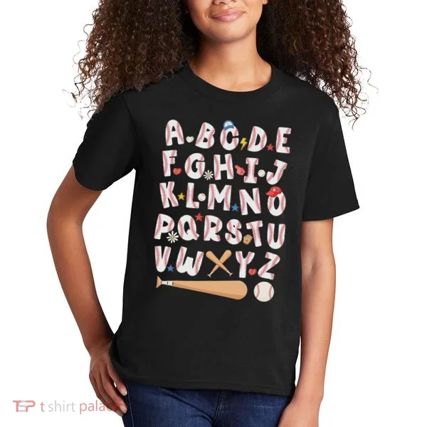 Alphabet Baseball Abcs Letters Teacher Kids T-Shirt