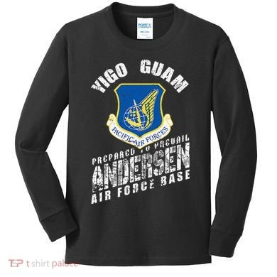 Andersen Base Alumni Veteran Guam 36th Wing Usaf Kids Long Sleeve Shirt