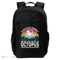 Always Be An Octopus Lover Funny Octopus Quote Retro Backpack thumb 0