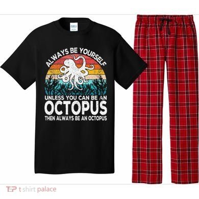 Always Be An Octopus Lover Funny Octopus Quote Retro Pajama Set